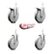 Service Caster 6 Inch Gray Poly Swivel 7/8 Inch Square Stem Caster Total Lock Brakes SCC, 2PK SCC-SQTTL20S614-PPUB-GRY-78-2-S-2 - alternate 2